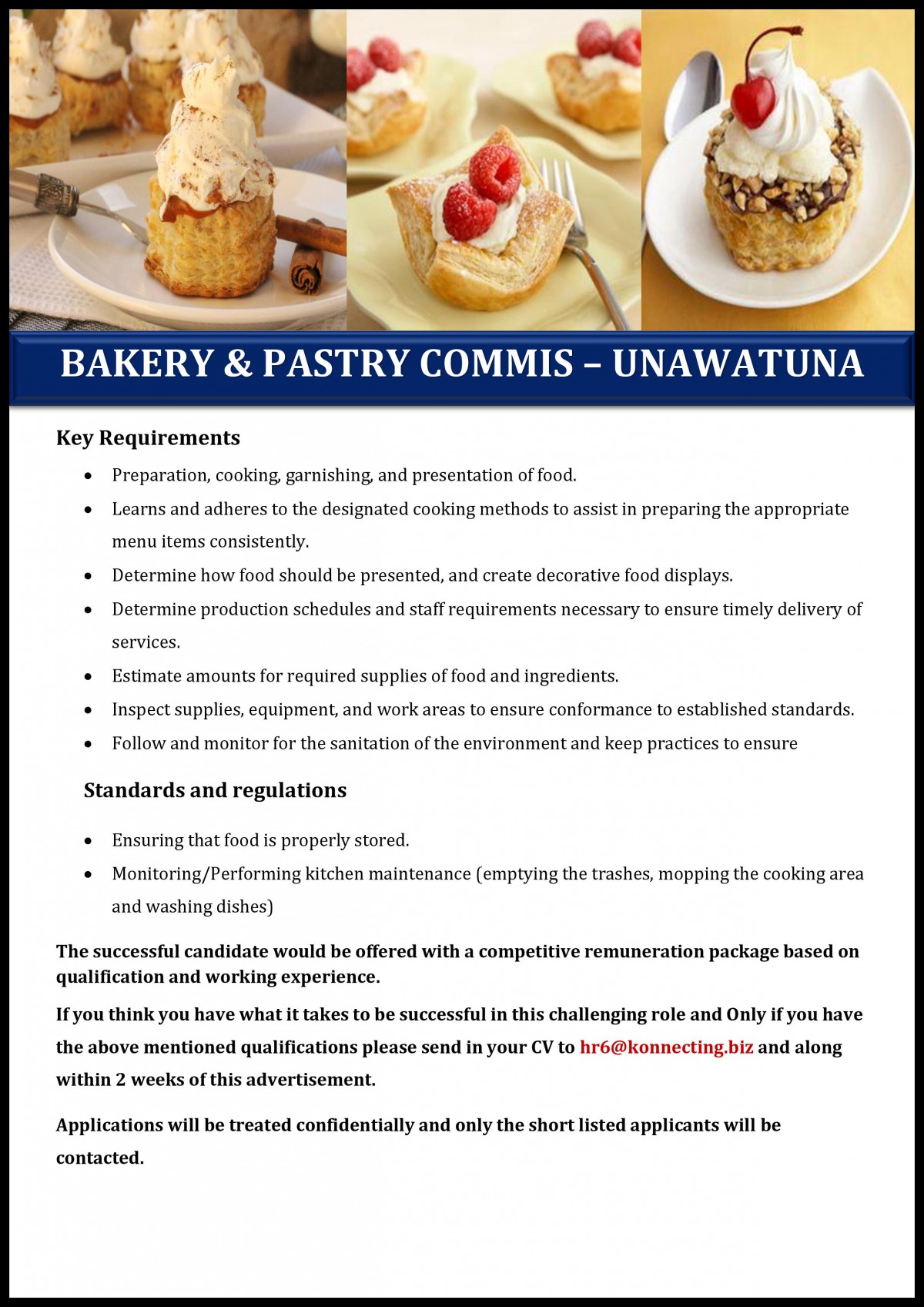 Bakery Pastry Commis Unawatuna