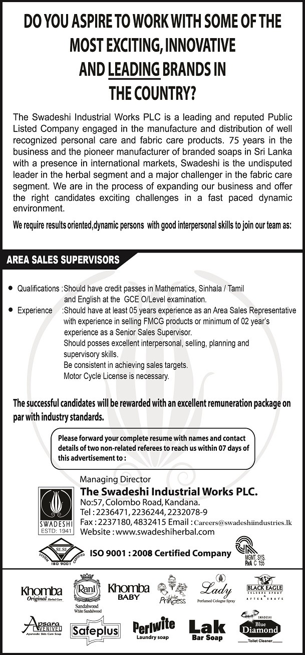 Area Sales Supervisor